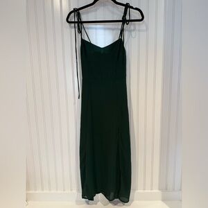 Green Sleeveless Spaghetti Strap Slip Dress for Cocktail